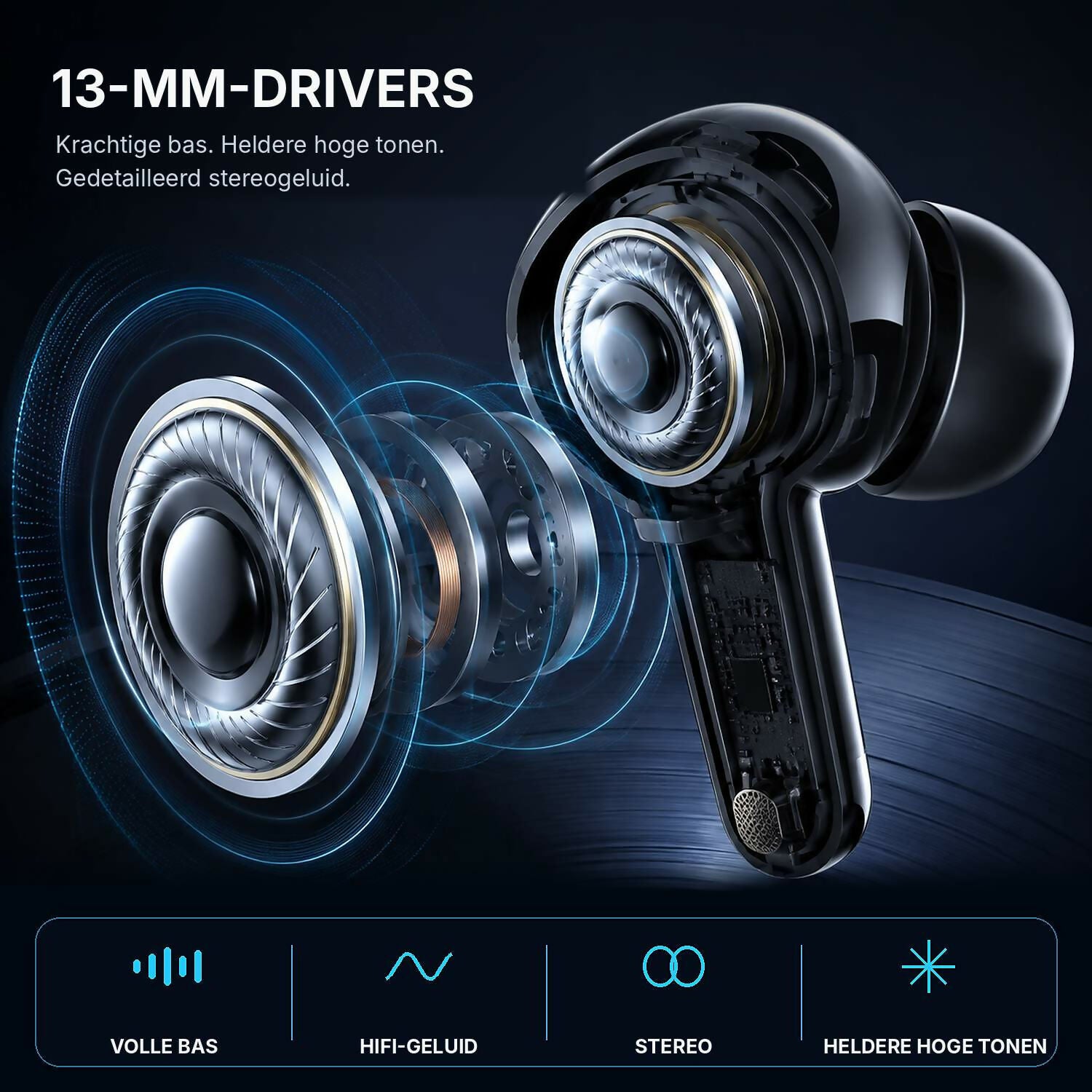Oryzom AirBeat Ultra – Draadloze in-ear oordopjes met stereogeluid voor een meeslepende luisterervaring