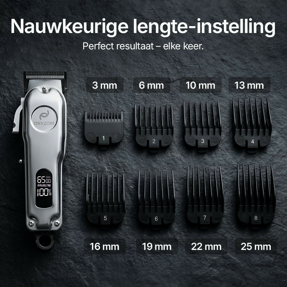 Oryzom ProTrim 2.0 – Precisie roestvrijstalen messen en krachtige motor voor gelijkmatige knipresultaten voor haar en baard