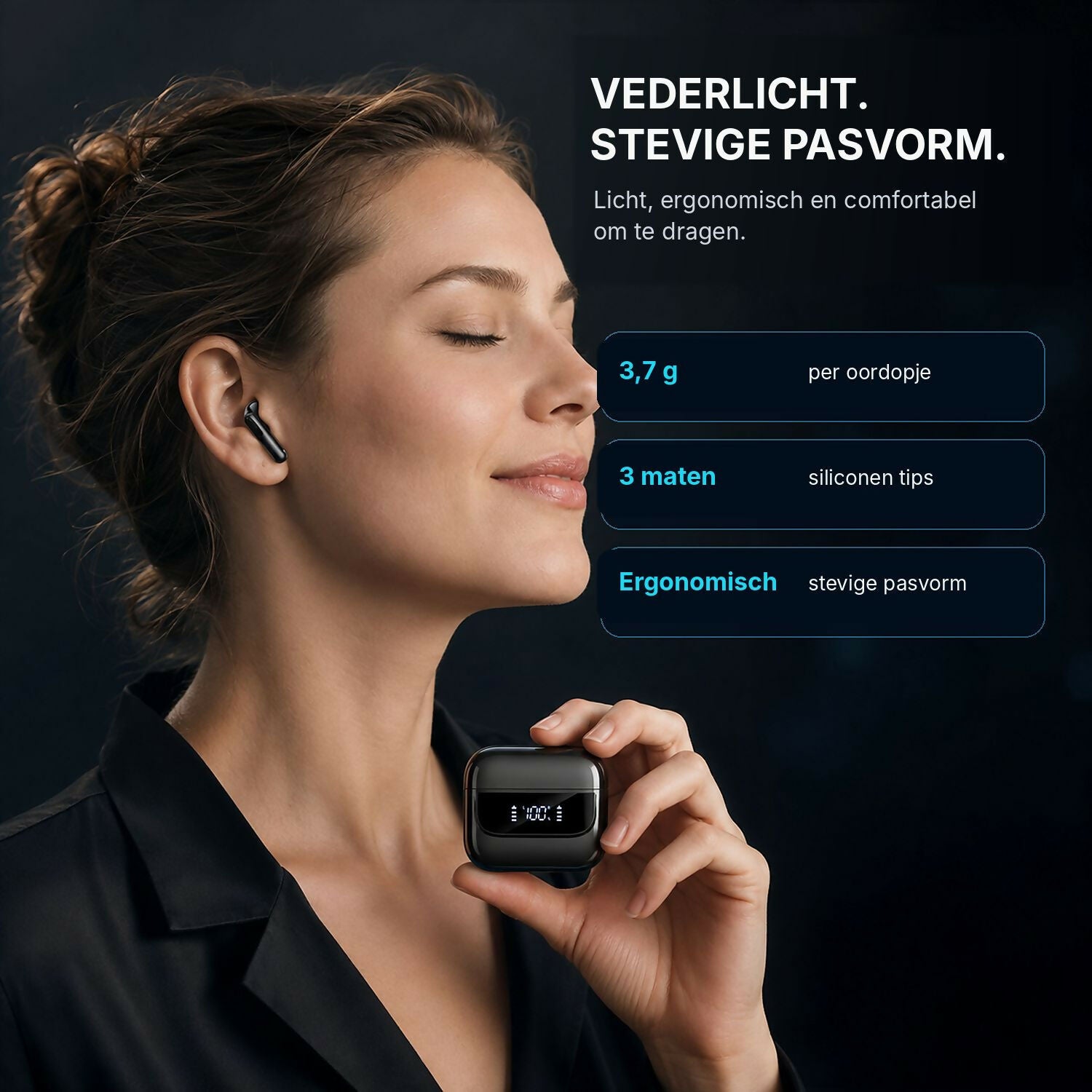 Oryzom AirBeat Ultra – Draadloze in-ear oordopjes met stereogeluid voor een meeslepende luisterervaring