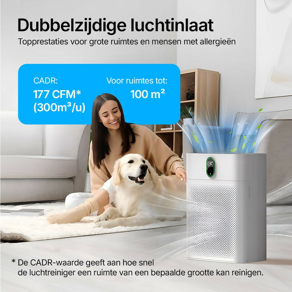 Smart Luchtreiniger V1 Pro – Krachtige HEPA-filtratie met PM2.5-sensor, app- en spraakbediening voor schone binnenlucht