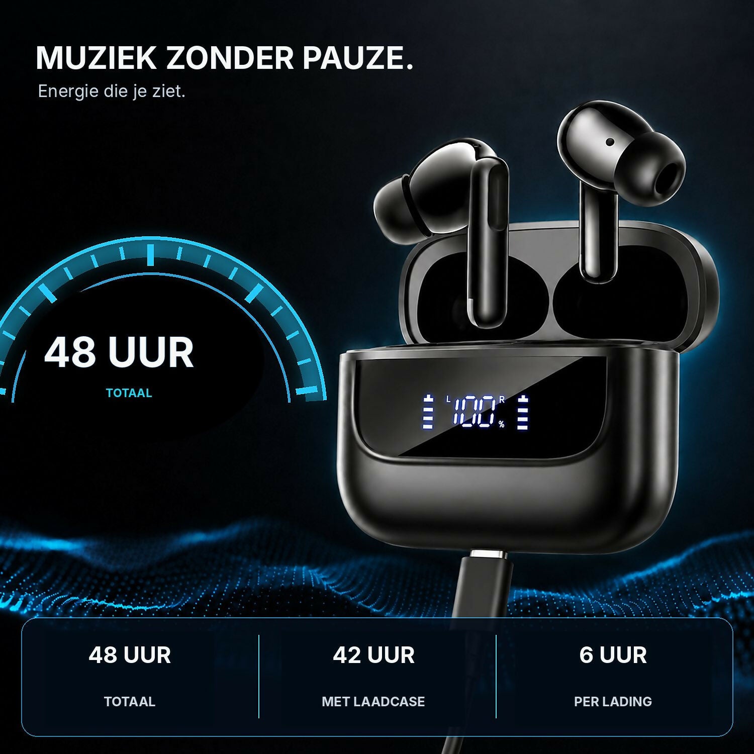 Oryzom AirBeat Ultra – Draadloze in-ear oordopjes met stereogeluid voor een meeslepende luisterervaring