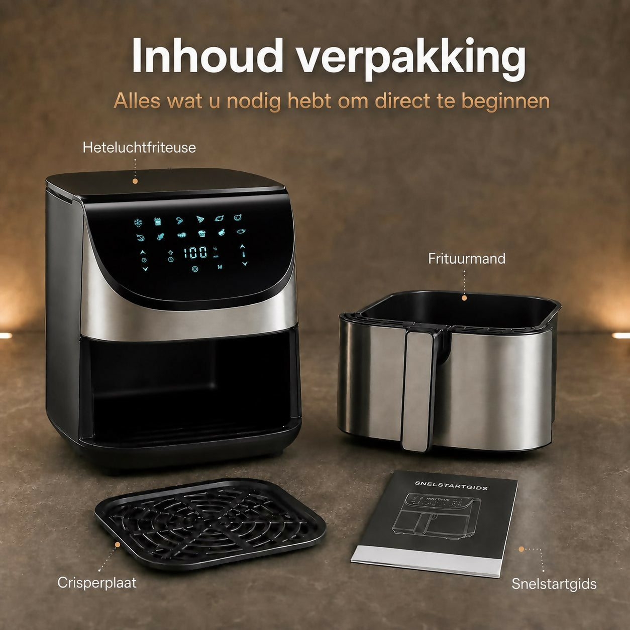 Oryzom AirCrisp Pro - 360° heteluchttechnologie met 1700 W voor snelle en gezonde maaltijden