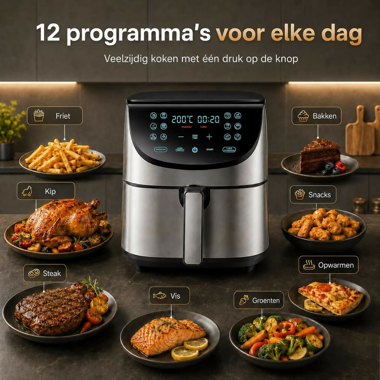 Oryzom AirCrisp Pro - 360° heteluchttechnologie met 1700 W voor snelle en gezonde maaltijden