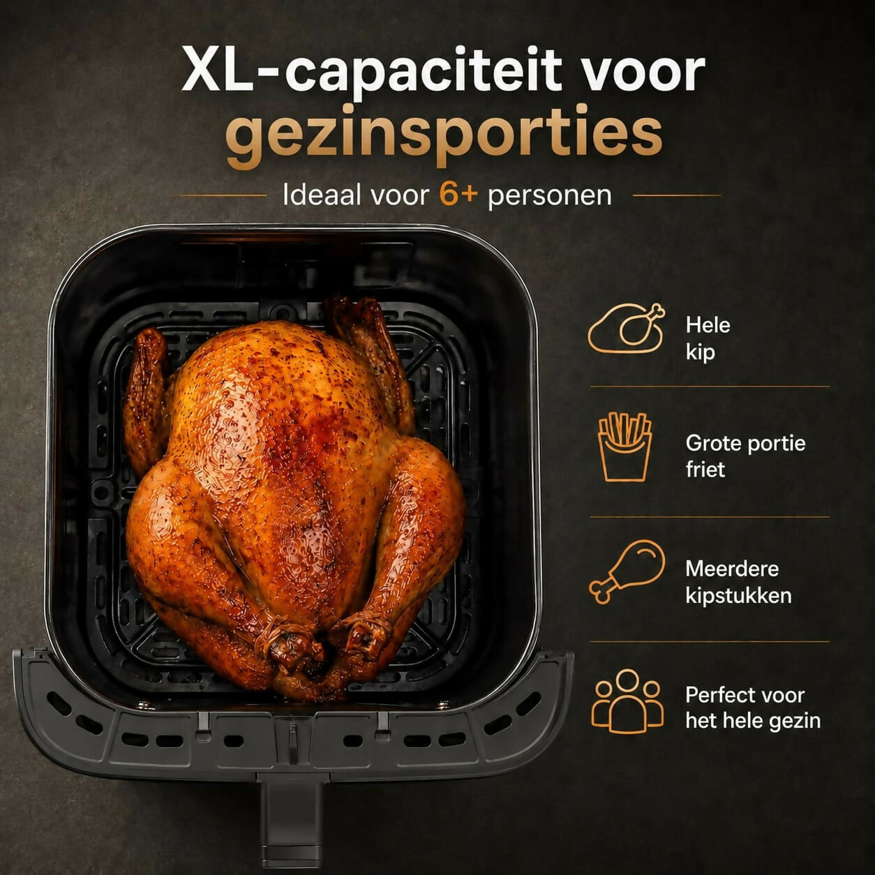 Oryzom AirCrisp Pro - 360° heteluchttechnologie met 1700 W voor snelle en gezonde maaltijden